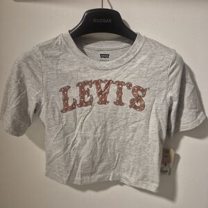 Levi's Light Gray Kids Tee with Brown Logo